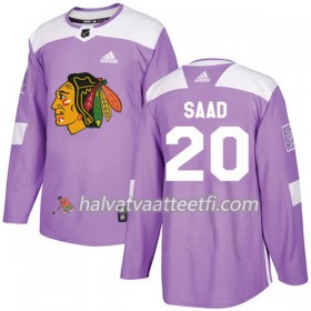 Miesten NHL Chicago Blackhawks Pelipaita Brandon Saad 20 Adidas 2017-2018 Violetti Fights Cancer Practice Authentic